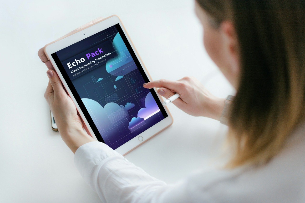 A woman in a white shirt holds a tablet showing the Nexus System dashboard, with her hand touching the screen, against a clean white background.